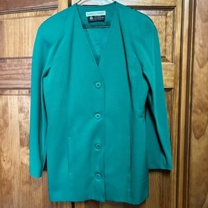 2 Piece 100% Wool Turquoise Suit